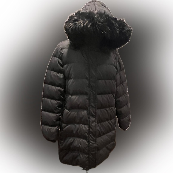Lands’ End parka Jacket size XL great condition fluffy with removable hoodie. - Picture 1 of 13